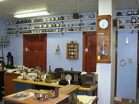 Workshop area, with some of my Westclox clocks at top