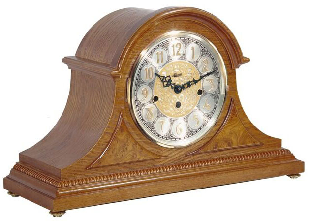 Hermle 21130-i90340 "Amelia" Windup Chiming Mantel Clock, Oak