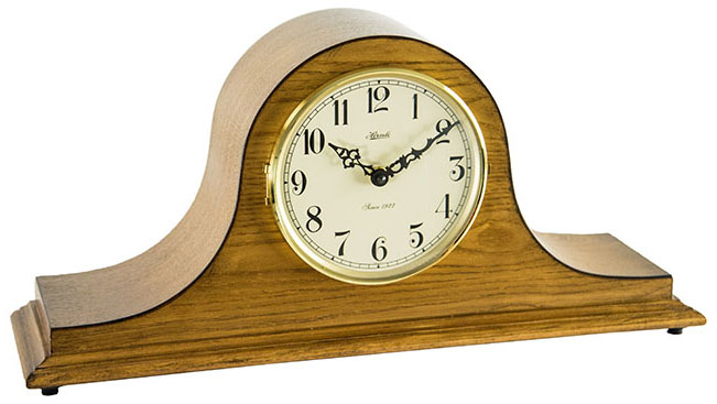 Hermle 21135-04Q "Sweet Briar" Battery-Operated Chiming Mantel Clock, Dark Oak