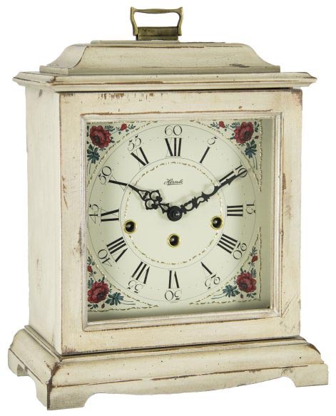 Hermle 22518-WH0340 "Austen" Chiming Windup Mantel Clock, White Distressed