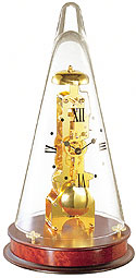 Hermle 22716-070791 "Leyton" Windup Table Clock, Glass Dome, Mahogany