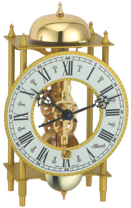Hermle 23004-000711 "Lahr" Windup Antique Style Skeleton Table Clock, Brass