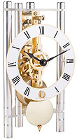 Hermle 23023-X40721 "Lakin" Windup Table Clock, Silver, Metal Roman Numeral Dial