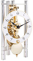 Hermle 23024-X40721 "Lakin" Windup Table Clock, Silver, Metal Arabic Numeral Dial