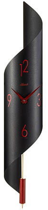 Hermle 70869-292200 "Savannah II" Quartz Time-Only Wall Clock, Black & Red