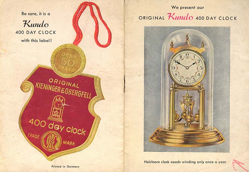 Instruction Booklets 4 Kundo 9" 400 Day Anniversary Clock Suspension Spring 