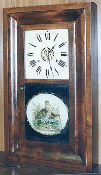 Seth thomas ogee with Ibis on glass